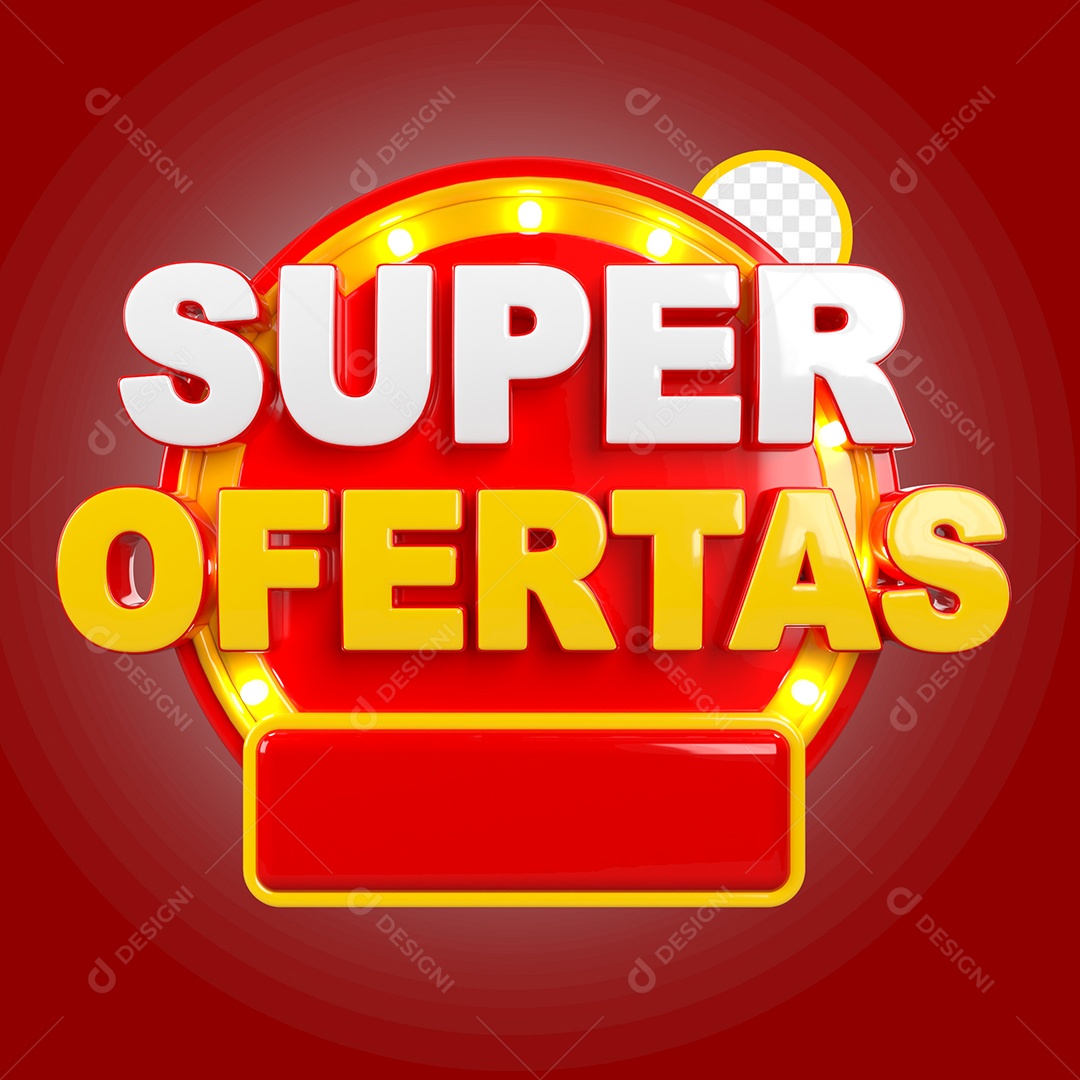 Selo 3D Super Ofertas Para Composição PSD