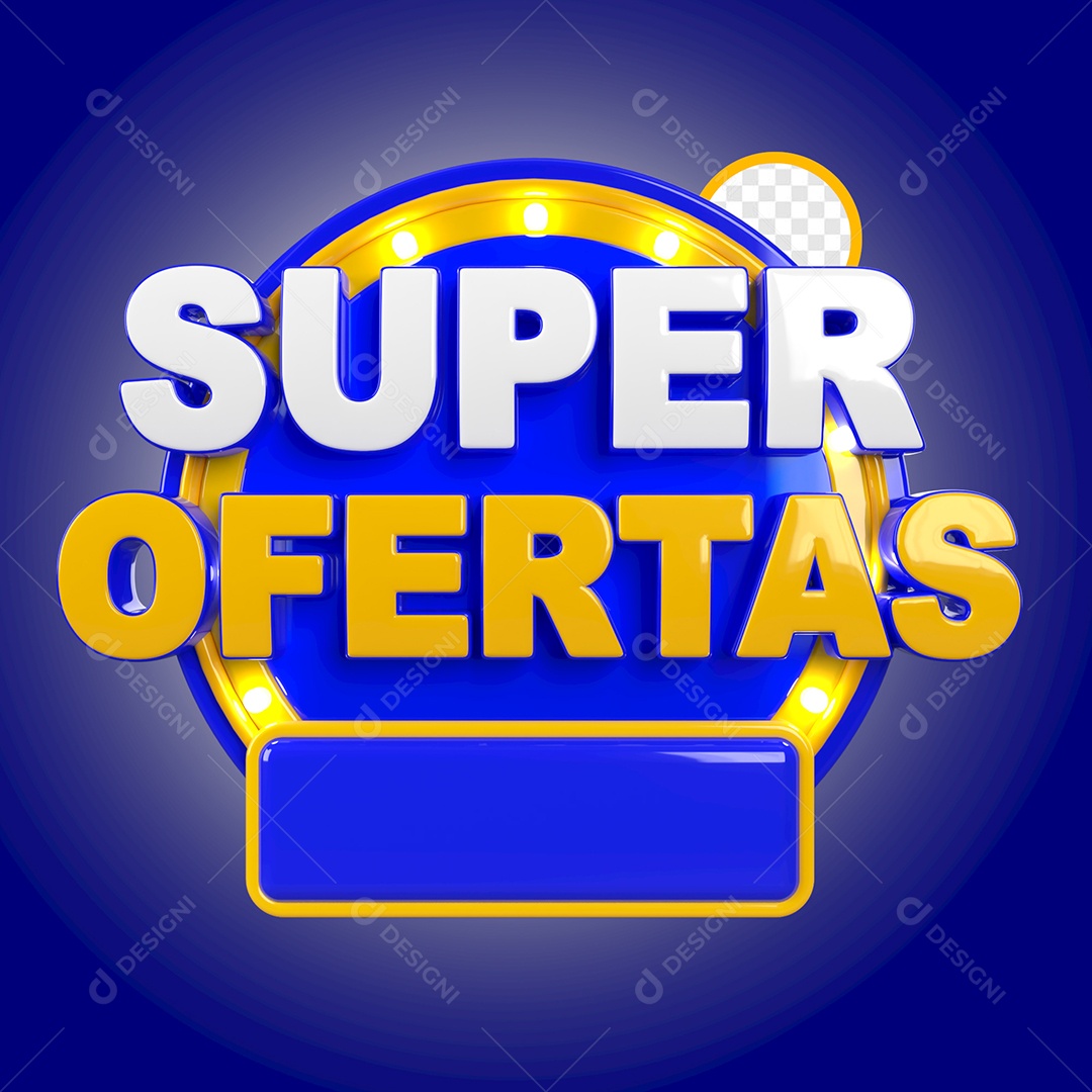Selo 3D Super Ofertas Para Composição PSD