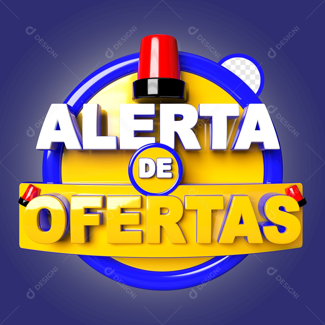 Selo 3D Alertas de Ofertas Para Composição PSD