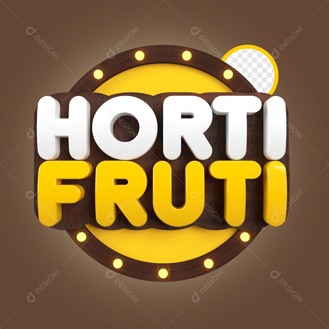 Selo 3D Hortifruti Para Composição PSD