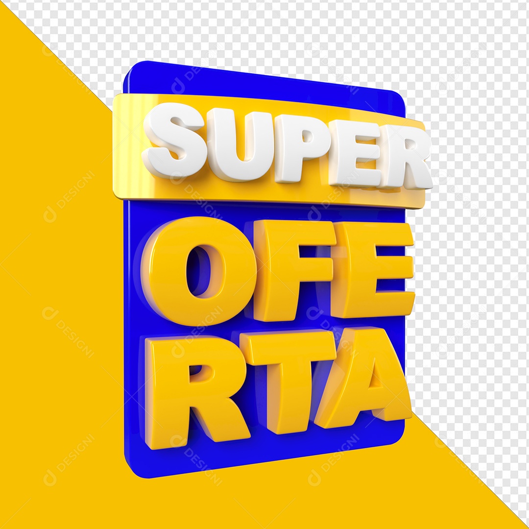 Selo 3D Super Oferta Para Composição PSD