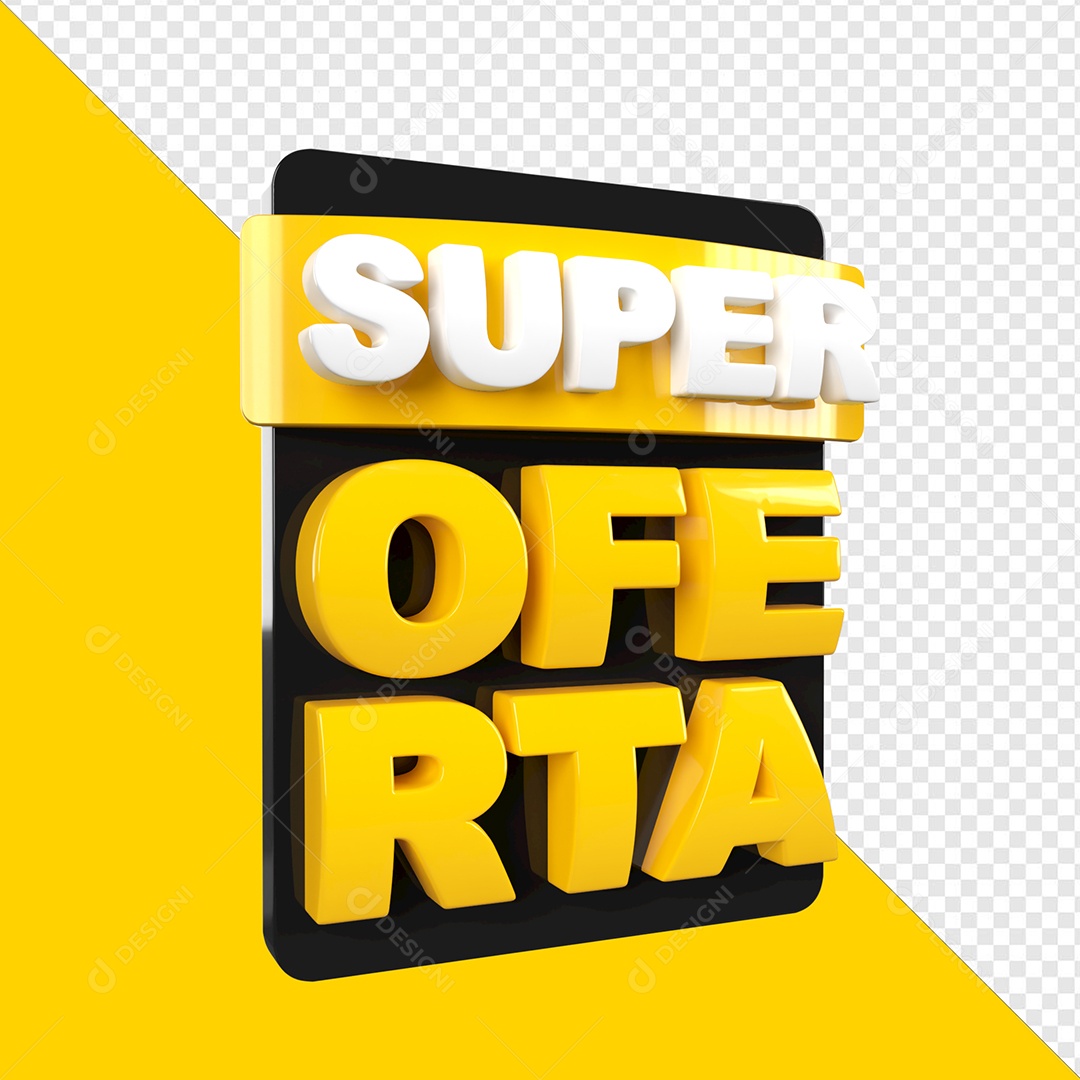 Selo 3D Super Oferta Para Composição PSD