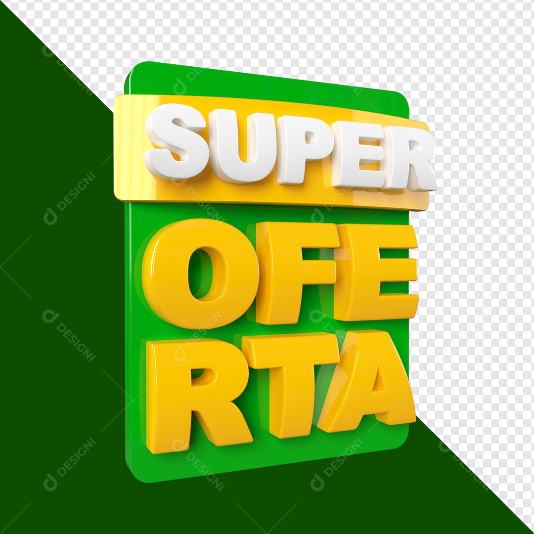Selo 3D Super Oferta Para Composição PSD