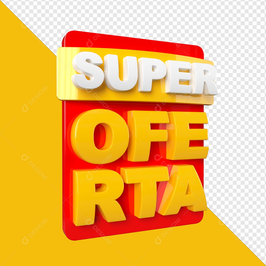 Selo 3D Super Oferta Para Composição PSD