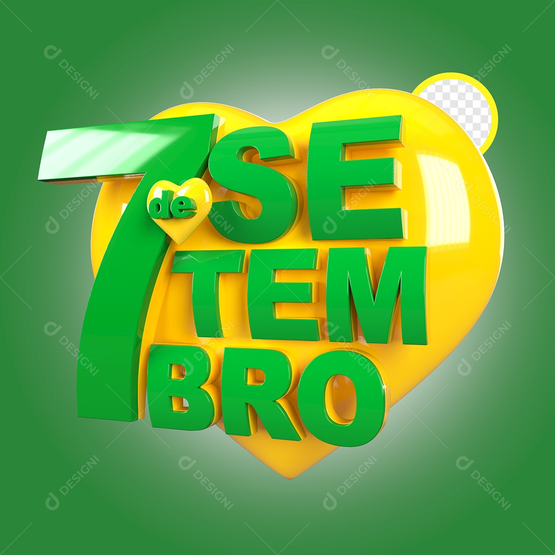 Selo 3D 7 De Setembro Para Composição PSD
