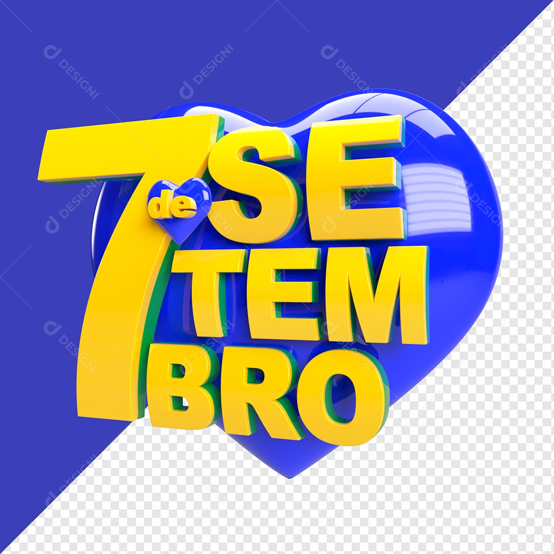 Selo 3D 7 De Setembro Para Composição PSD