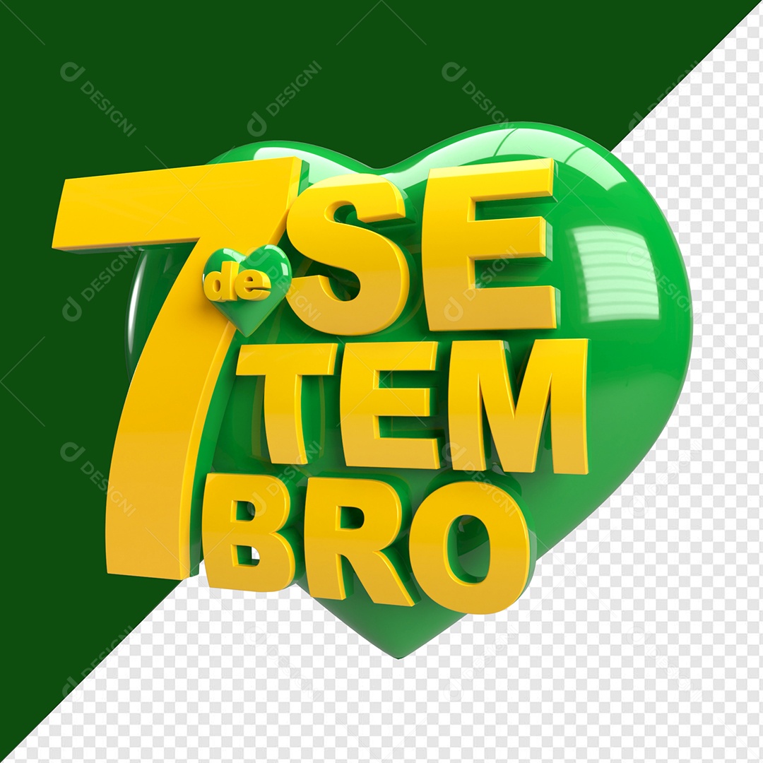 Selo 3D 7 De Setembro Para Composição PSD