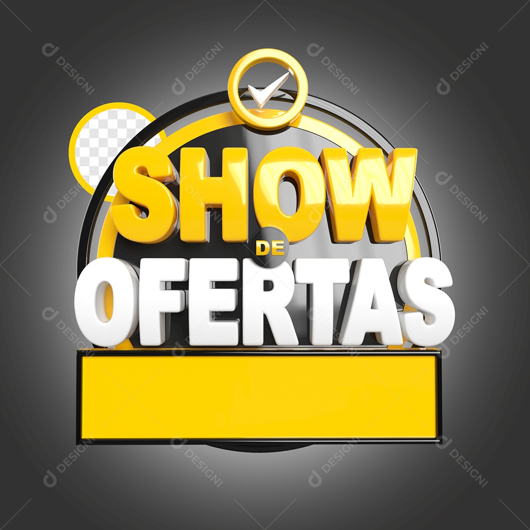 Selo 3D Show de Ofertas Para Composição PSD