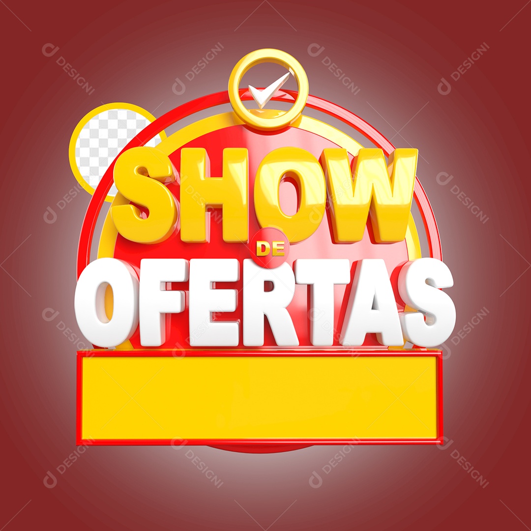 Selo 3D Show de Ofertas Para Composição PSD