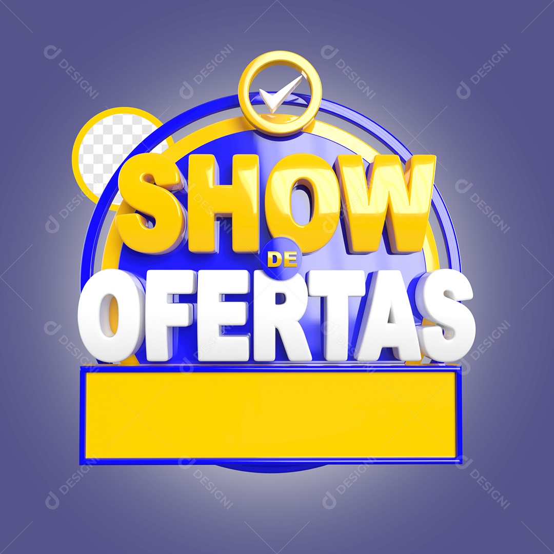 Selo 3D Show de Ofertas Para Composição PSD