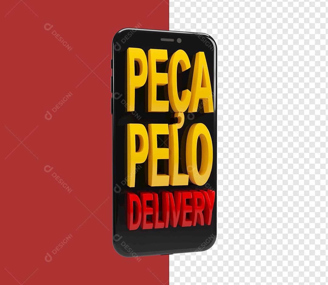 Selo 3D Peça pelo Delivery Para Composição PSD