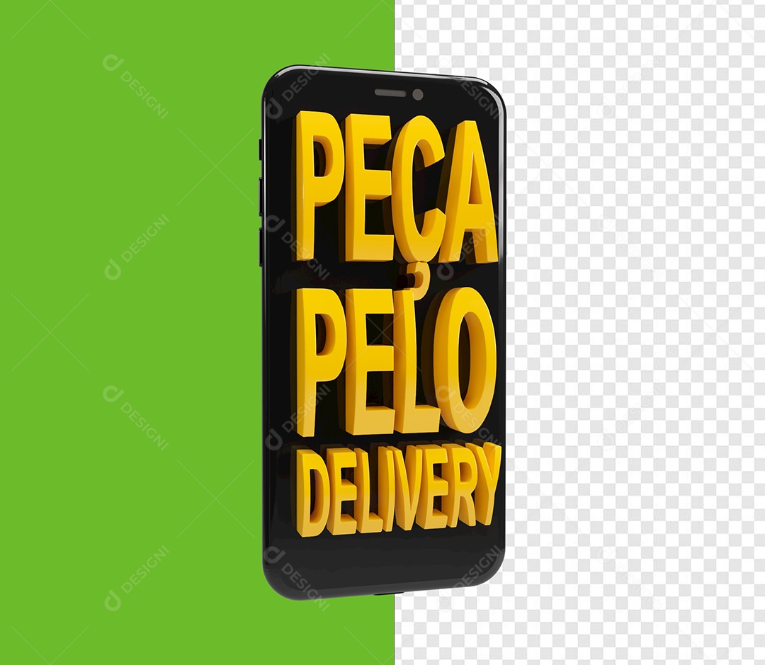 Selo 3D Peça pelo Delivery Para Composição PSD