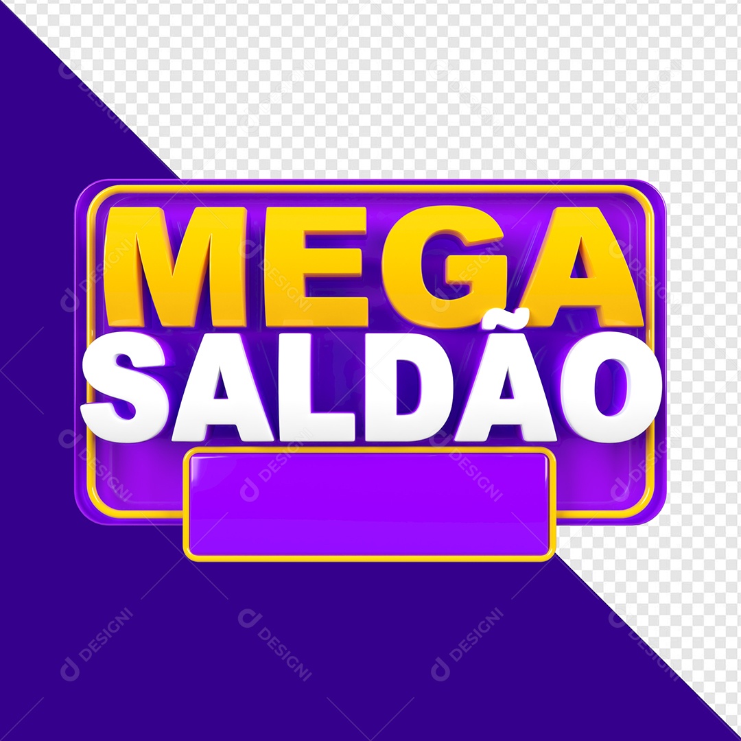 Selo 3D Mega Saldão Para Composição PSD