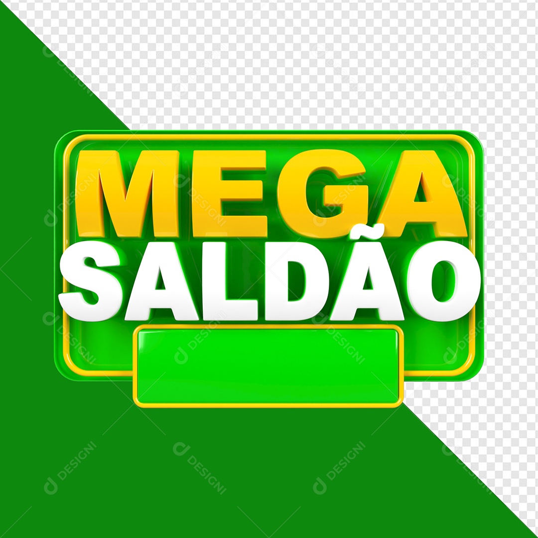 Selo 3D Mega Saldão Para Composição PSD