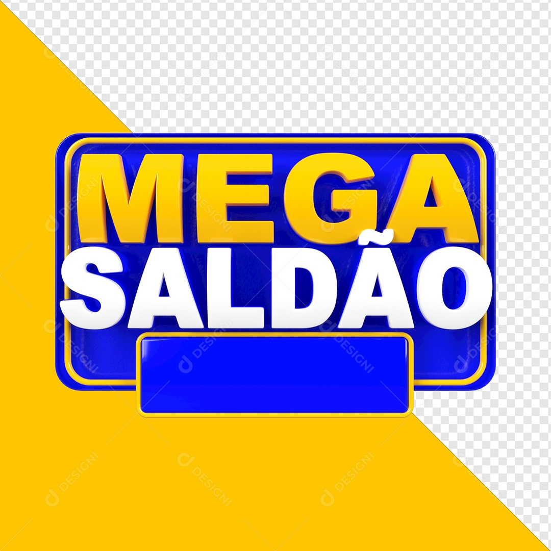 Selo 3D Mega Saldão Para Composição PSD