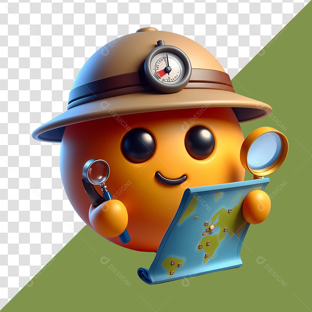 Emoji de Detetive Elemento 3D para Composição PSD