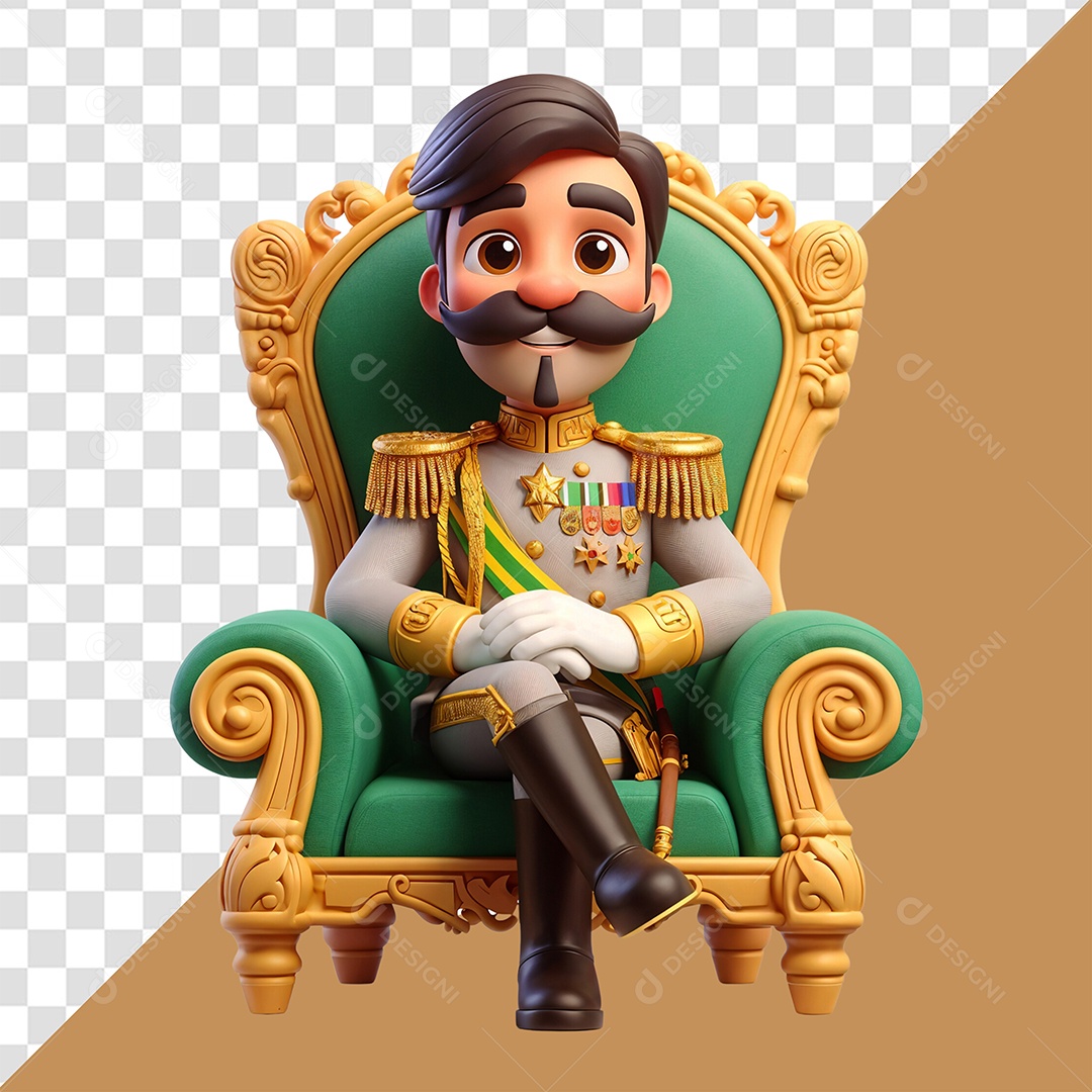 Personagem 3D Semelhante Pedro Álvares Cabral Para Composição PSD