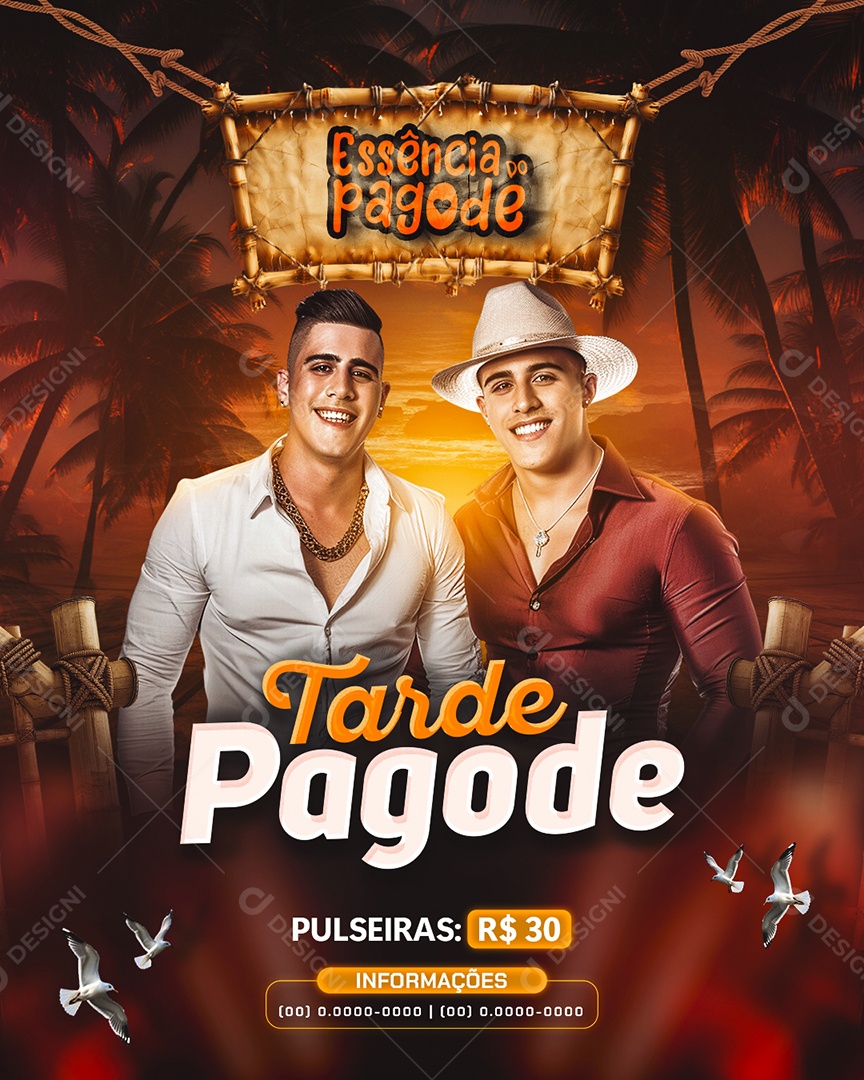 Flyer Tarde Pagode Social Media PSD Editável
