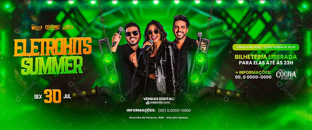 Carrossel Flyer Eletrohits Summer Social Media PSD Editável