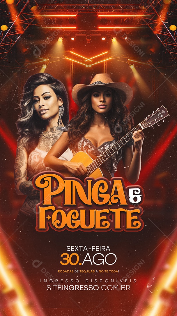 Story Flyer Pinga e Foguete Social Media PSD Editável