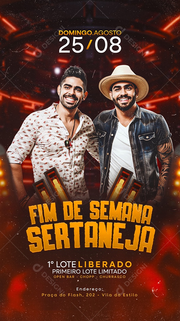 Story Flyer Fim de Semana Sertaneja Social Media PSD Editável