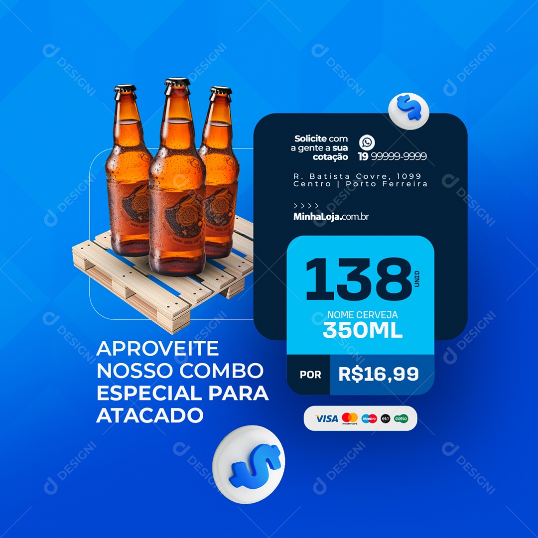 Distribuidora de Bebidas Aproveite nosso Combo Social Media PSD Editável