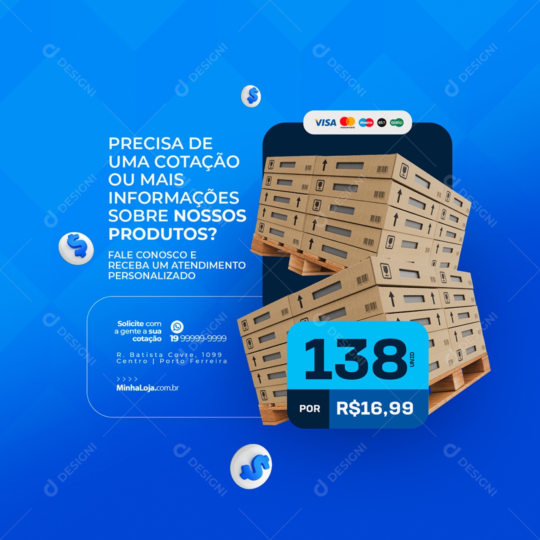 Distribuidora de Bebidas Precisa de Uma Cotação Social Media PSD Editável