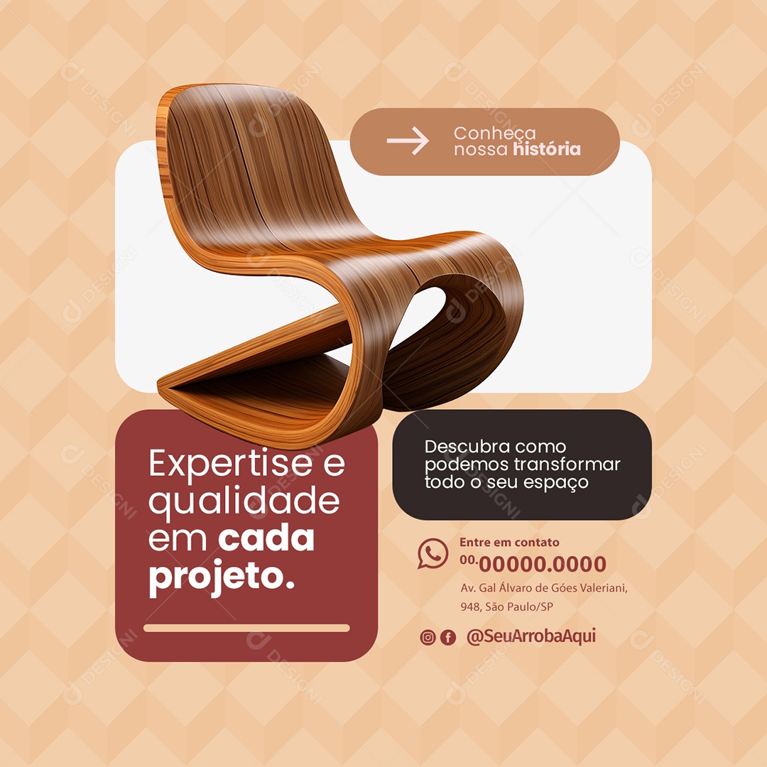 Loja de Móveis Expertise e Qualidade em Cada Projeto Social Media PSD Editável