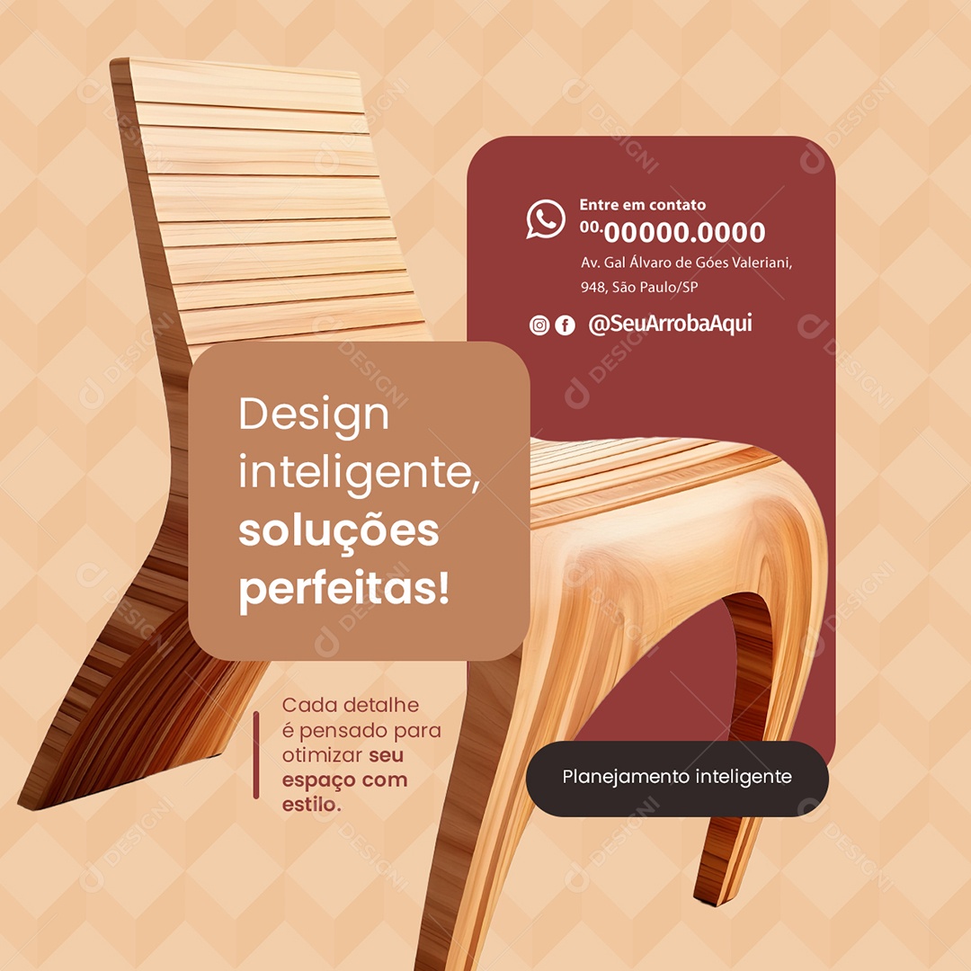 Loja de Móveis Design Inteligente Soluções Perfeitas Social Media PSD Editável