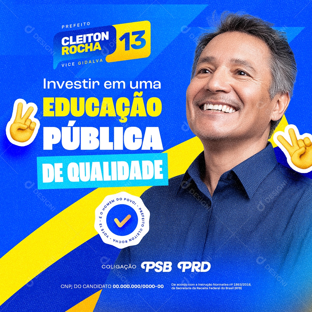 Eleição Investi em Uma Educação Pública Social Media PSD Editável