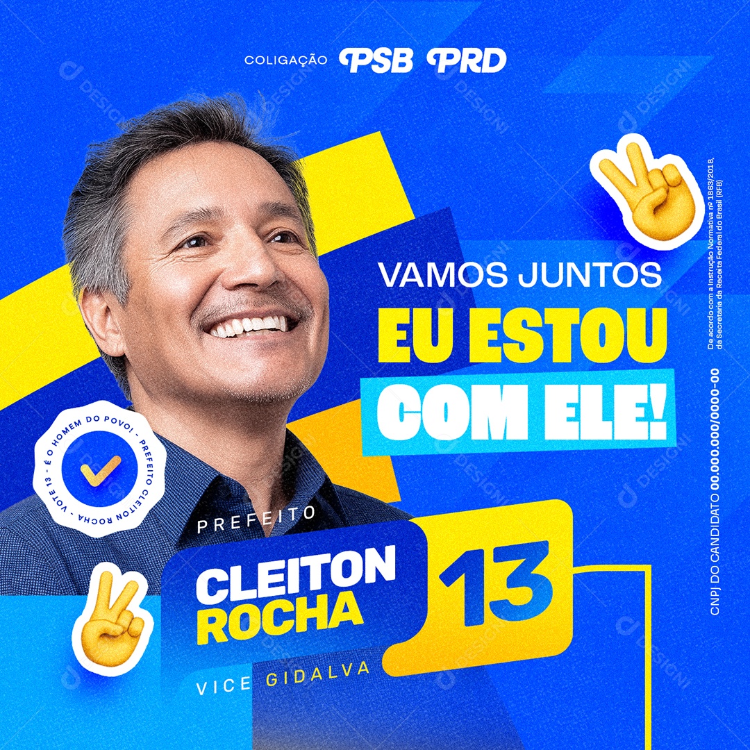 Eleição Vamos Juntos Eu Estou Com Ele Social Media PSD Editável