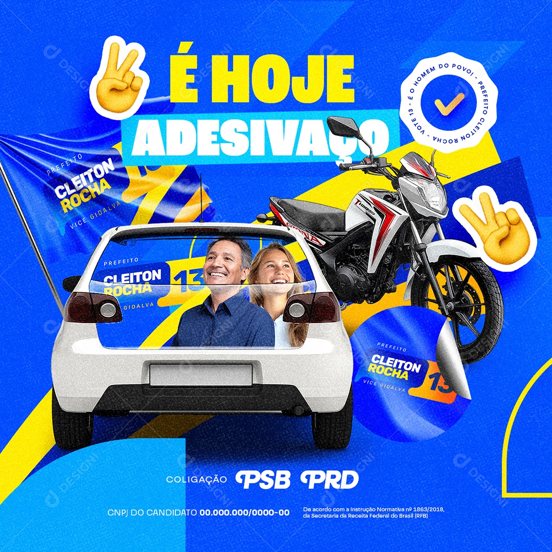 Eleição é Hoje Adesivaço Social Media PSD Editável