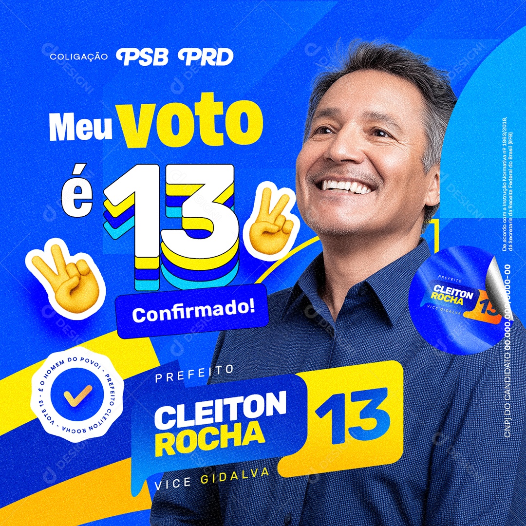 Eleição Meu Voto é 13 Social Media PSD Editável