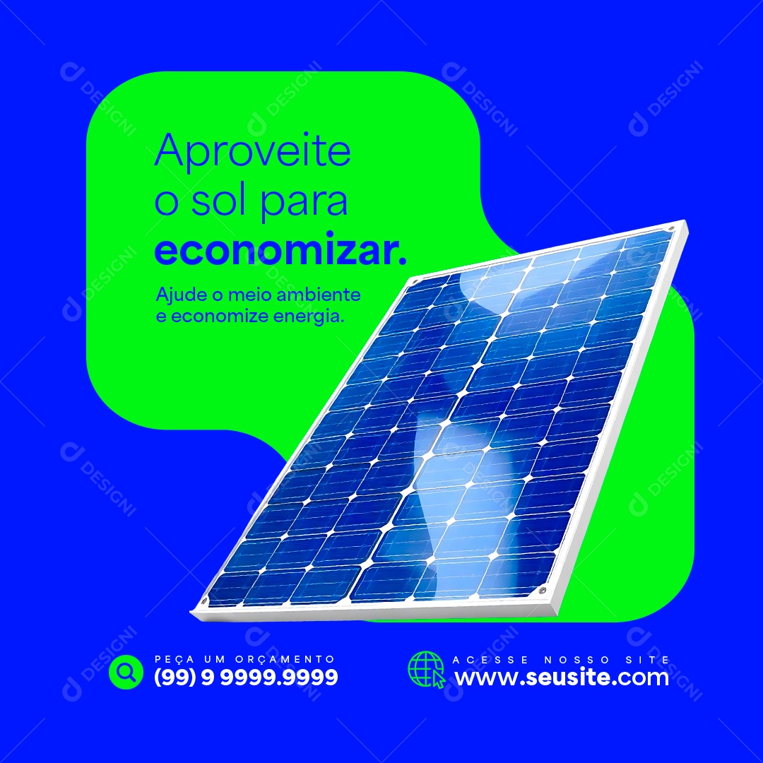 Energia Solar Painéis Solares Social Media PSD Editável