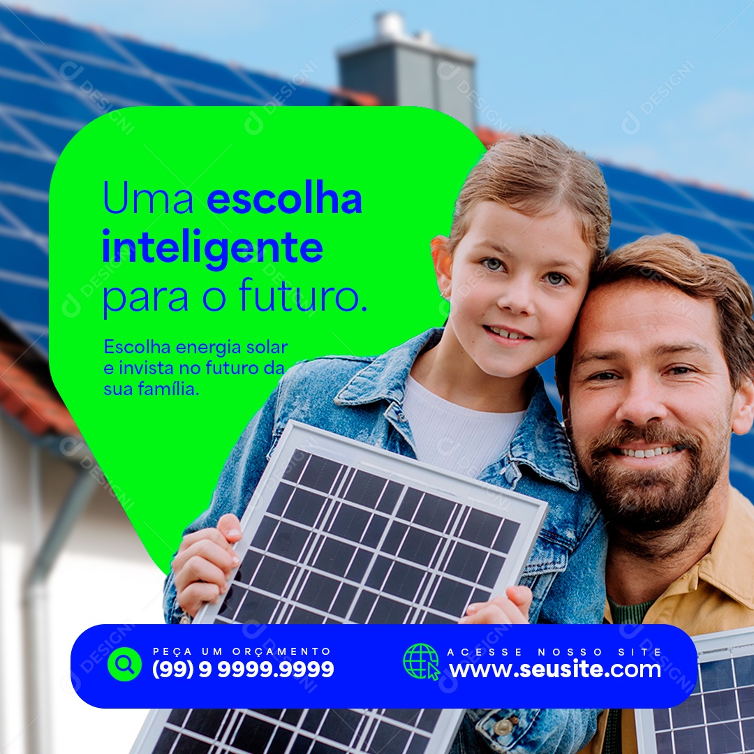 Energia Solar Painéis Solares Social Media PSD Editável
