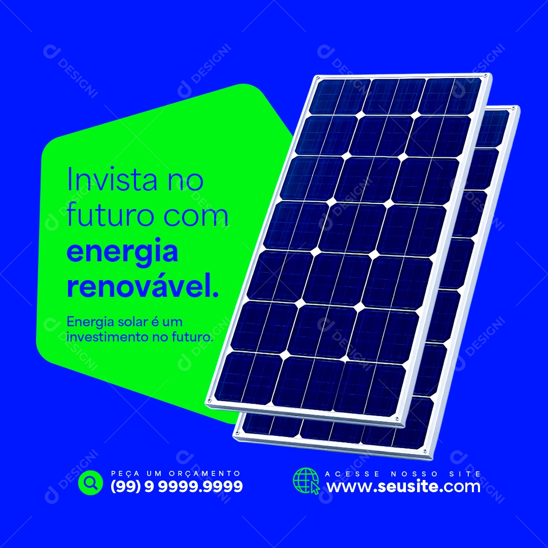 Energia Solar Painéis Solares Social Media PSD Editável