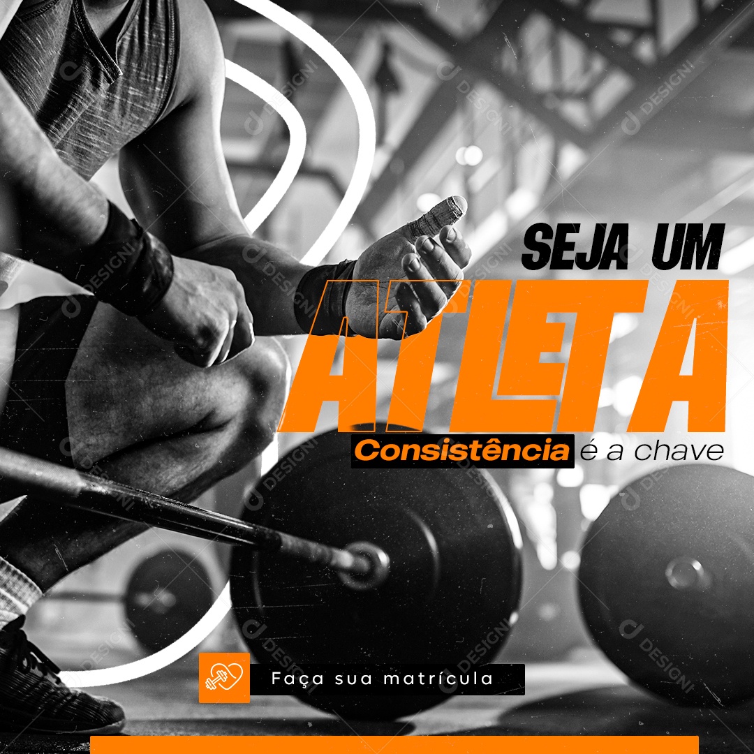 Academia Seja Um Atleta Social Media PSD Editável