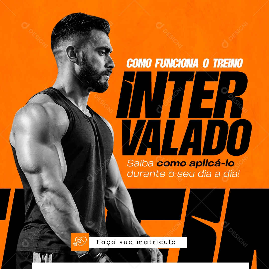 Academia Como Funciona o Treino Social Media PSD Editável