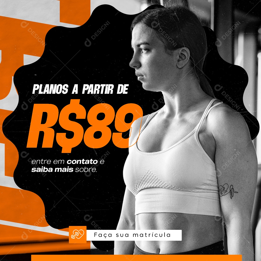 Academia Planos Social Media PSD Editável