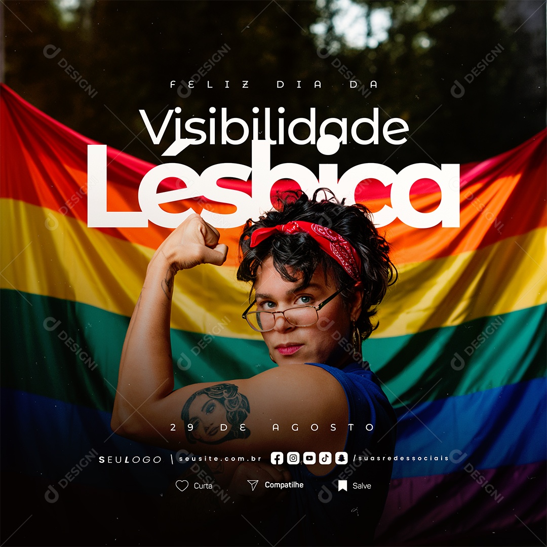 Feliz Dia Da Visibilidade Lésbica 29 de Agosto Social Media PSD Editável