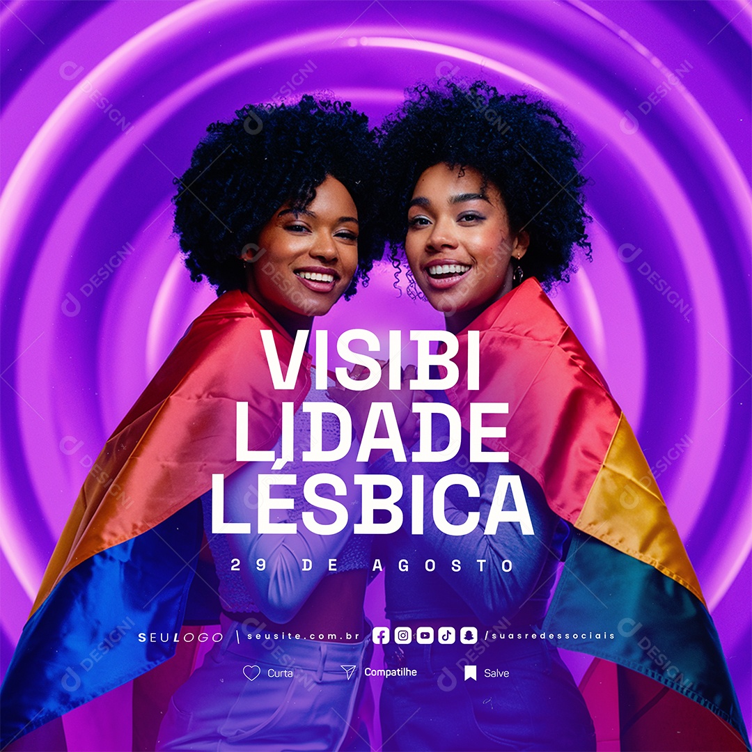 Dia Da Visibilidade Lésbica 29 de Agosto Social Media PSD Editável