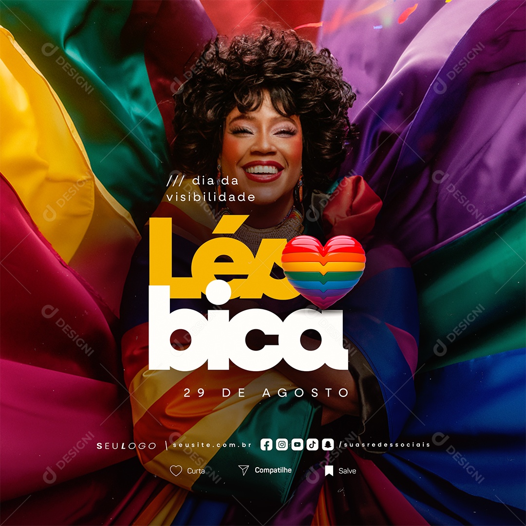 Dia Da Visibilidade Lésbica 29 de Agosto Social Media PSD Editável