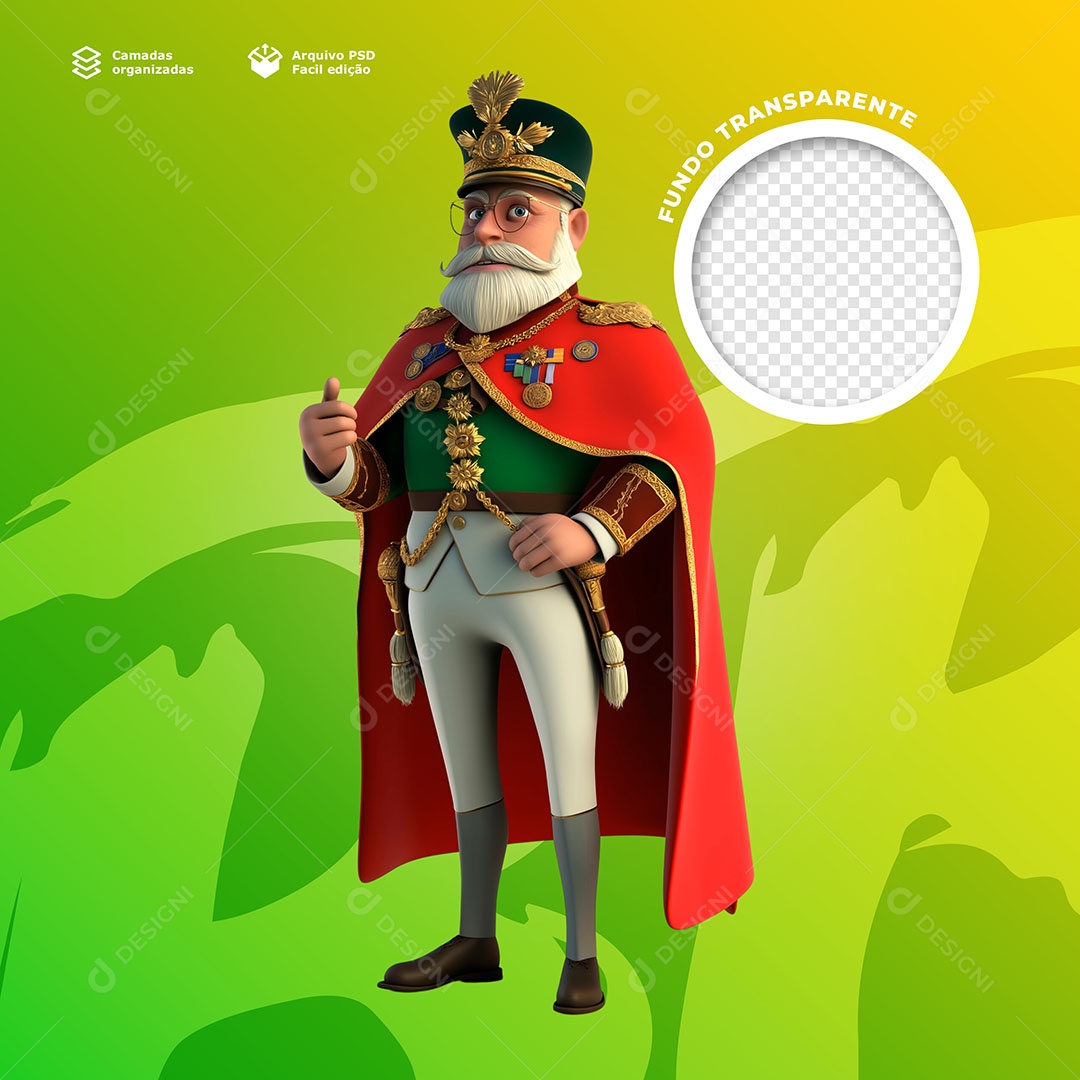 Homem de Farda Elemento 3D para Composição PSD