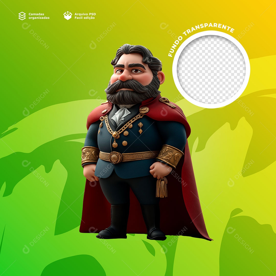 Personagem de Independência Elemento 3D para Composição PSD