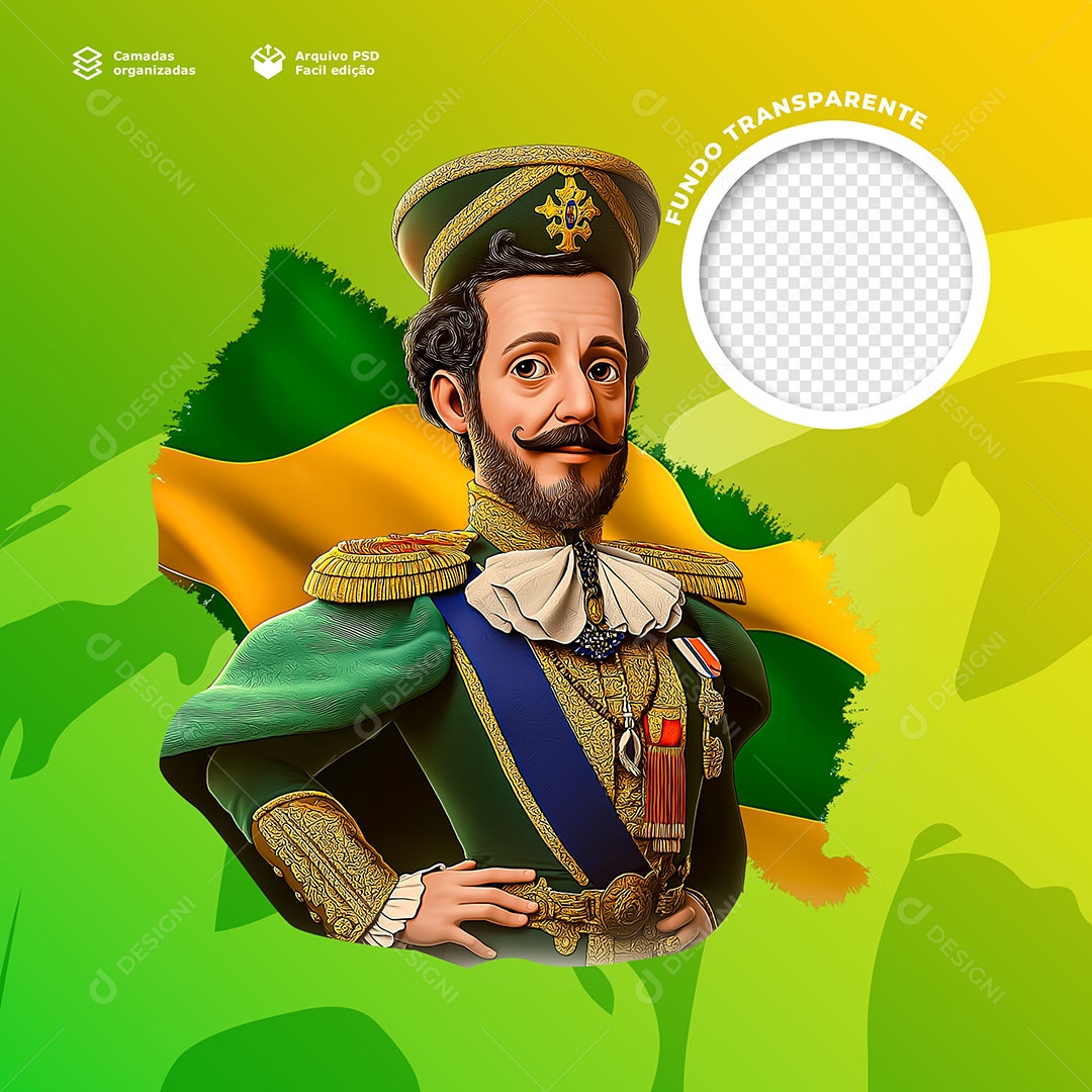 Saldado Brasileiro Elemento 3D para Composição PSD