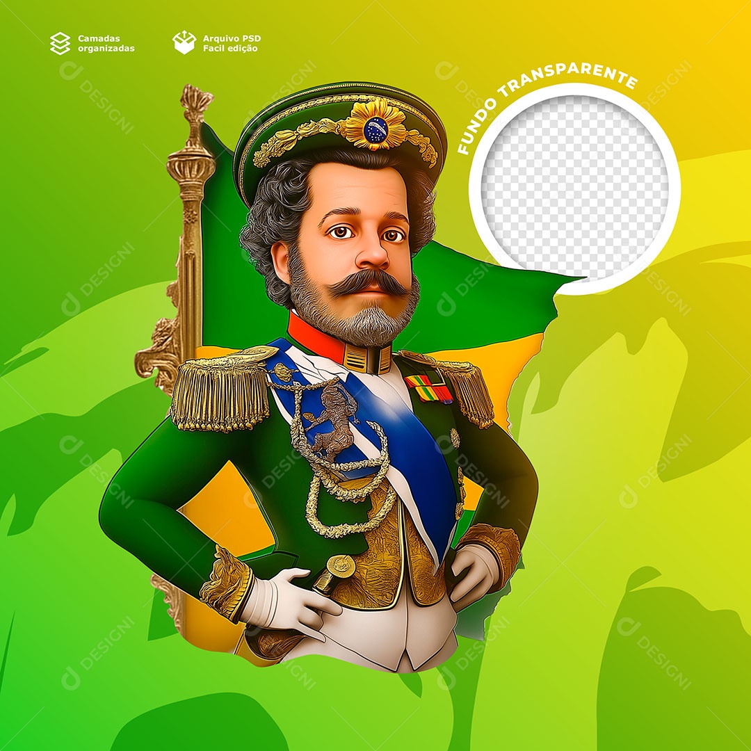 Homem Usando Farda Elemento 3D para Composição PSD