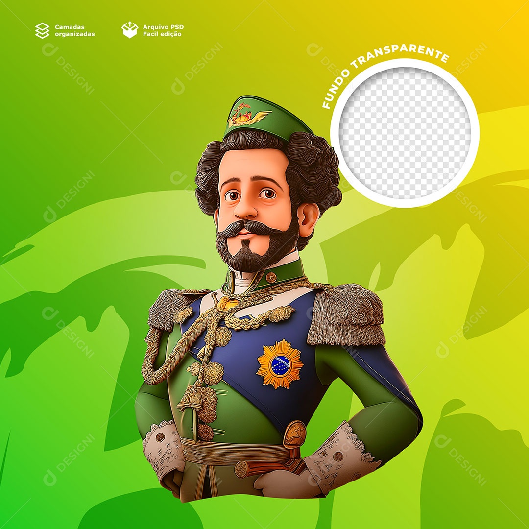 Homem de Farda Elemento 3D para Composição PSD