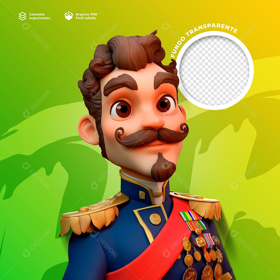 Personagem de Independência Elemento 3D para Composição PSD