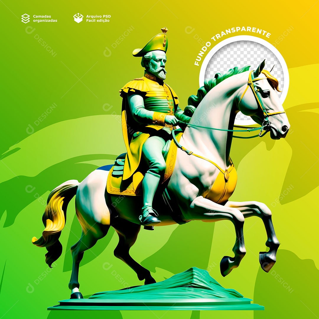 Estatua de Pedro Álvares de Cavalo Elemento 3D para Composição PSD