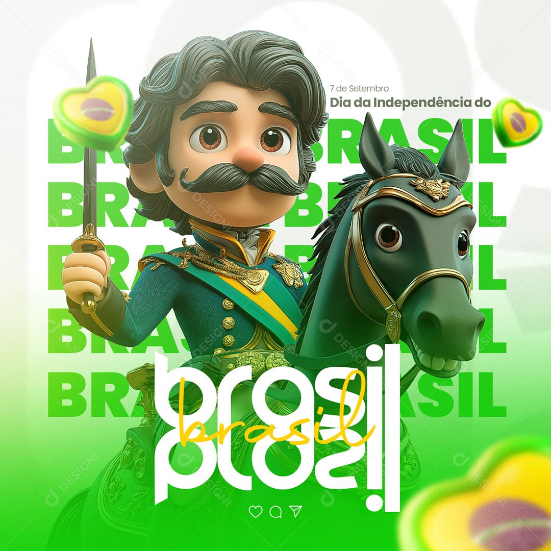 Social Media Independence Day of Brazil September 07 PSD Editable
